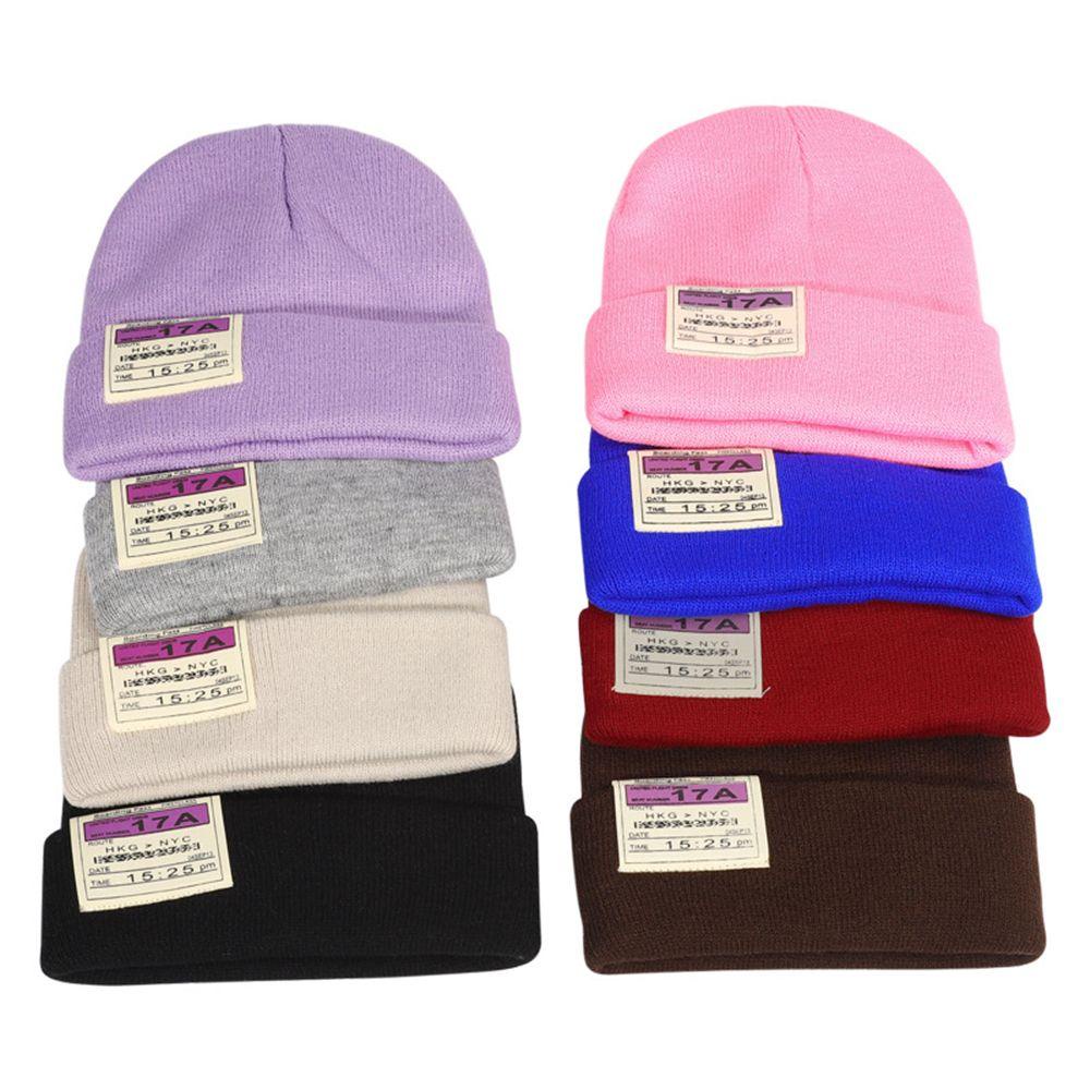 Mũ Len Dệt Kim Màu Trơn Giữ Ấm Cho Nam Nữ