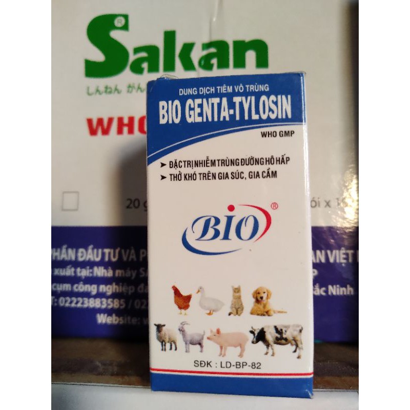 Gentatylosin 100ml dùng cho gà, vịt, chó, mèo bị nhiễm trùng đường hô hấp, thở khó