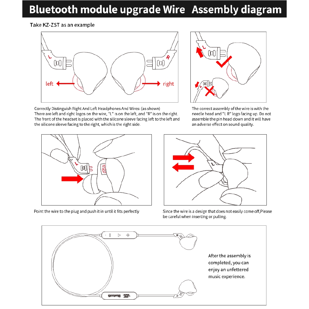 Dây cáp mô đun nâng cấp tai nghe bluetooth 4.2 KZ Aptx dùng cho KZ ZSN AS06 AS10