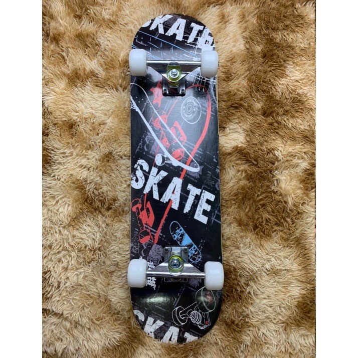 Ván Trượt Thi Đấu Skateboard Mặt Nhám Bánh Cao Su Đúc Cỡ Lớn 80cm Chịu Lực 120kg