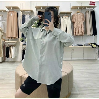 SƠMI XẺ TÀ XANH MINT
