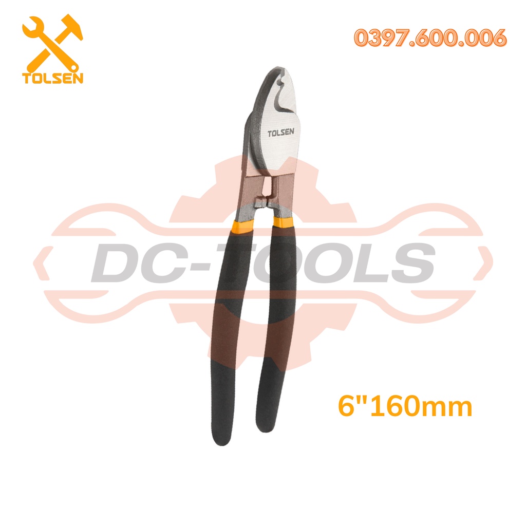 BỘ KÌM CẮT CÁP TOLSEN ĐẦU NHỎ 6&quot;160mm VÀ 8&quot; 200mm 38020 Thép Carbon đen bóng DC-TOOLS