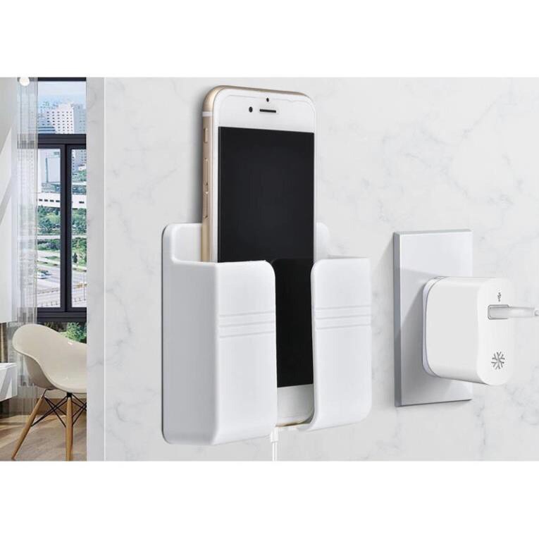 Kệ Dán Tường Để Điện Thoại, Remote - Giá Đỡ Sạc Điện Thoại Thông Minh Đa Năng Tiện Lợi