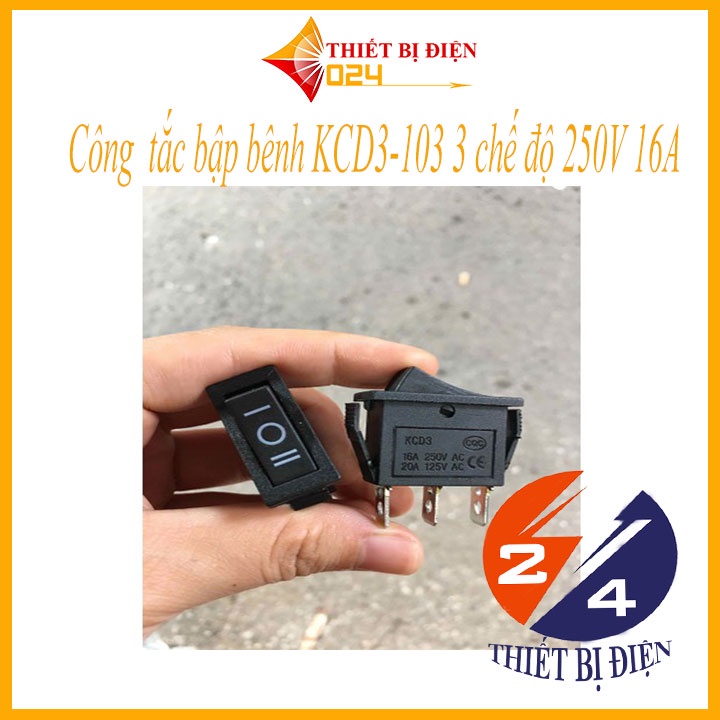 Công  tắc bập bênh KCD3-103 3 chế độ 250V 16A