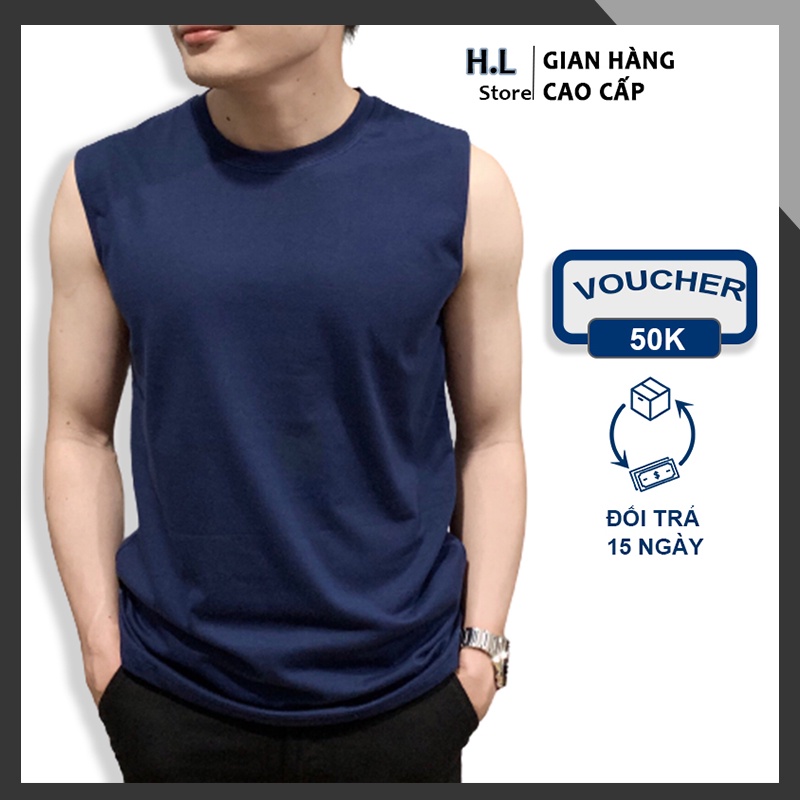 Áo ba lỗ nam sát nách tập gym thể thao cotton HL04