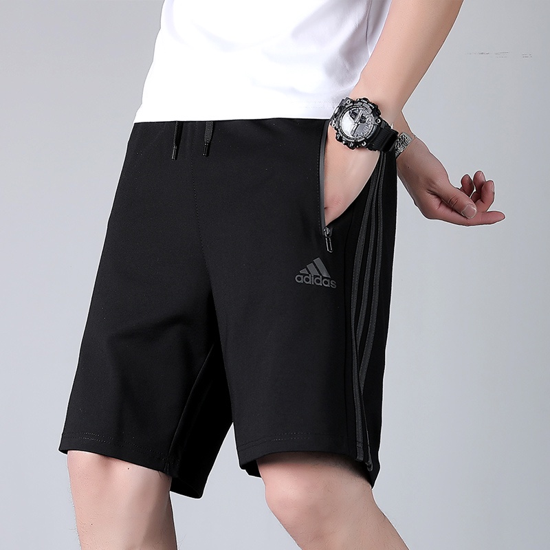 Quần ngắn thể thao Adidas vải cotton dây rút thời trang cho nam