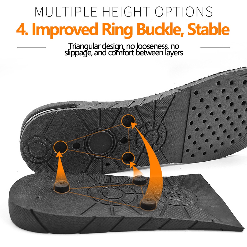 1 Cặp Miếng Lót Giày Từ PVC Trong Suốt Tăng Chiều Cao Thoáng Khí Chống Sốc Cho Nam Và Nữ