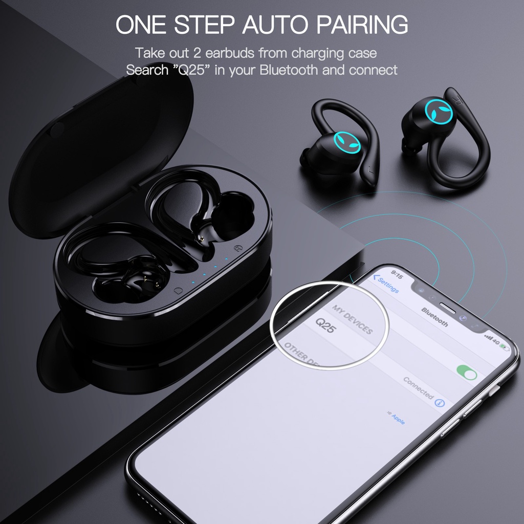Tai nghe NEWMSNR không dây bluetooth 5.0 thiết kế treo vành tai 9D giảm tiếng ồn hiệu quả