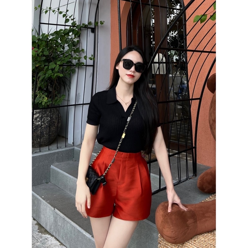 Áo cổ bẻ nữ len mongtoghi thời trang Quảng Châu ⚡️ áo polo A515