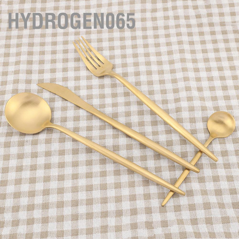 Hydrogen065 304 Stainless Steel Spoon Fork Titanium Plating Tableware Western Cutlery