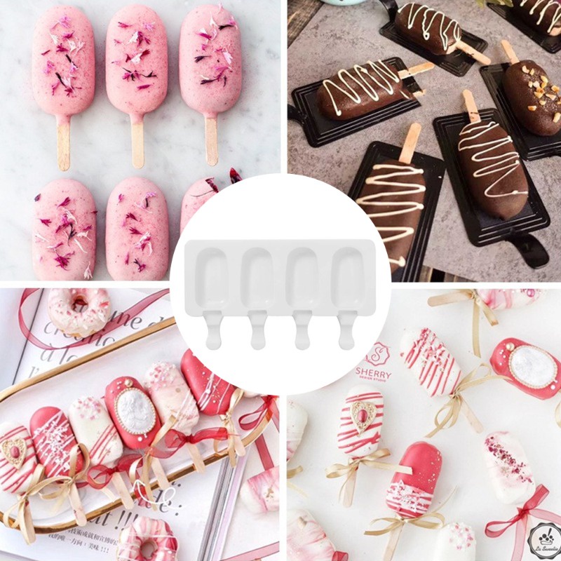 Khuôn Làm Kem Que 4 Ngăn Tiện Lợi