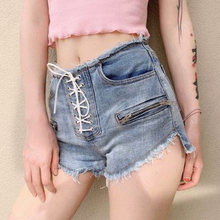 Quần Đùi Jeans Lưng Cao Co Dãn Thời Trang Quyến Rũ Cho Nữ 2019