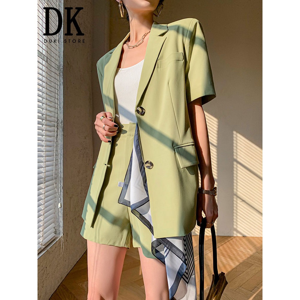 Áo khoác blazer, áo vest blazer nữ ngắn tay dáng dài đẹp - DUKI STORE