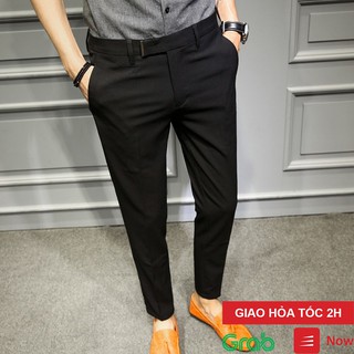 Quần Âu Nam Hàn Quốc Ống Côn Cao Cấp - Full màu: Xanh, đen, xám, kem chất vải co giãn dày dặn, form Slimfit hàn quốc D