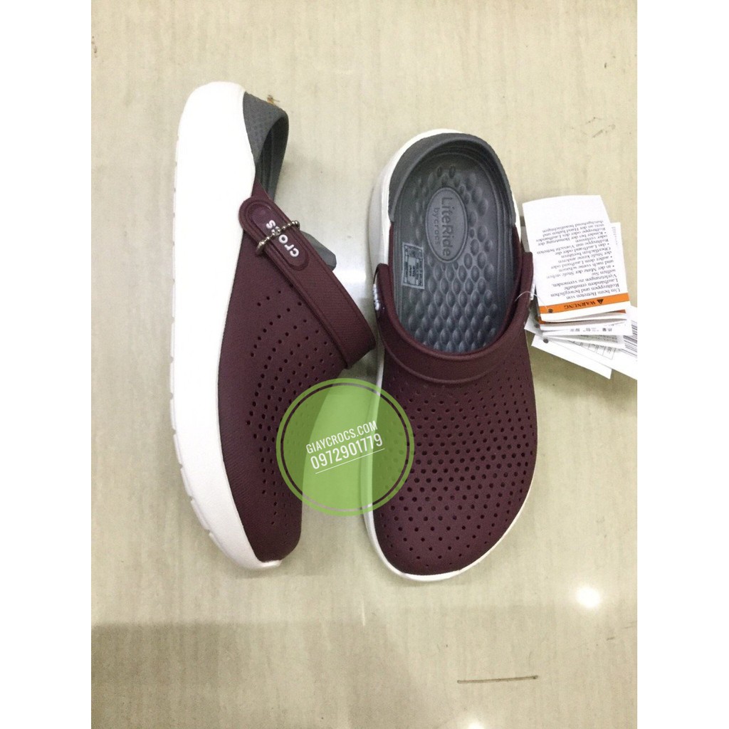 Dép cá sấu đi mưa màu đỏ mận | BigBuy360 - bigbuy360.vn