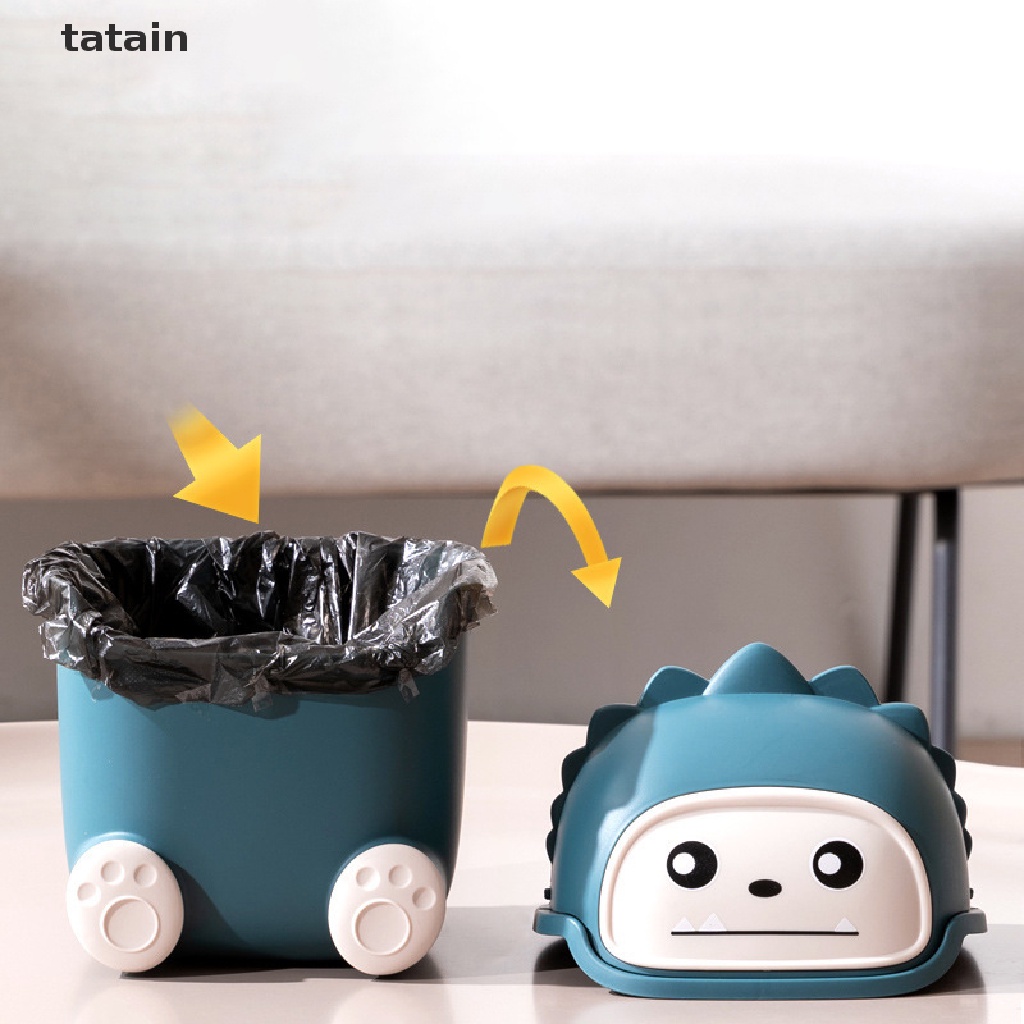 [TAT] Ins Desktop Small Trash Bin Waste Bin Bedroom Home Cute Trash Can With Lid CVX