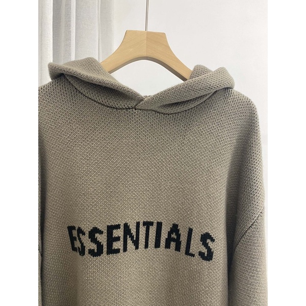 ⚡️ - Áo Hoodie Fear of God Essentials Knit Pullover Hoodie  TAUPE, áo hoodie len FOG ESSENTIALS