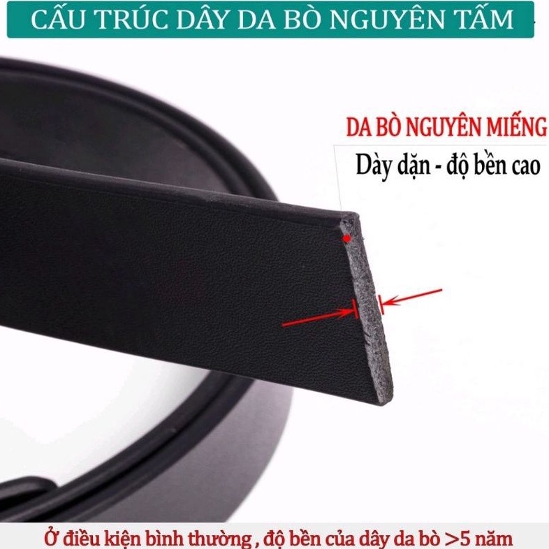 Thắt Lưng Nam Da Bò Thật Khóa Kim Đồng,Dây nịt Hàng Hiệu Cao Cấp Giá Rẻ Bền Đẹp Dây Da Nguyên Tấm TM_ LEATHER M01