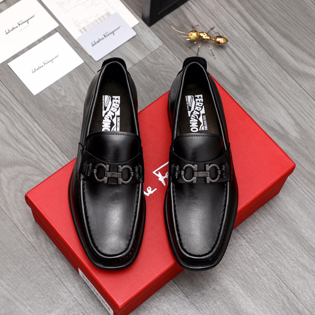 Giày tây lười da thật Ferragamo da trơn đẳng cấp