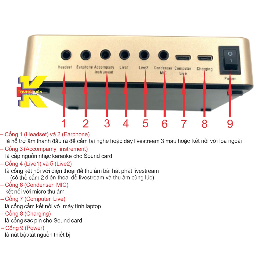 SOUND CARD V10 BLUETOOTH THU ÂM VÀ HÁT LIVE TÍCH HỢP PIN