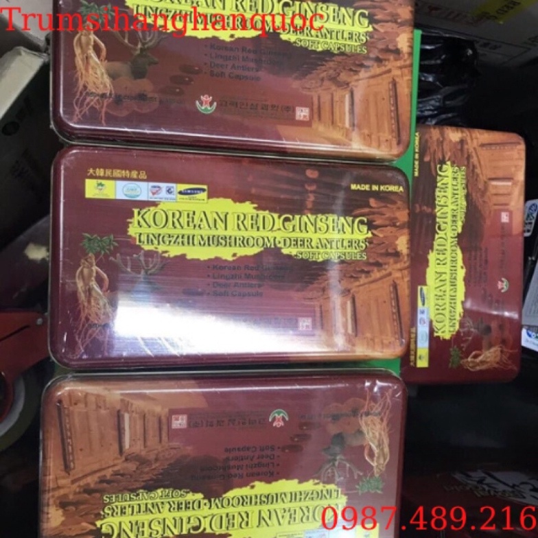 1 hộp Viên đạm Sâm Nhung Linh Chi Hàn Quốc 60 viên cao cấp [ Hàng Mới Về ]