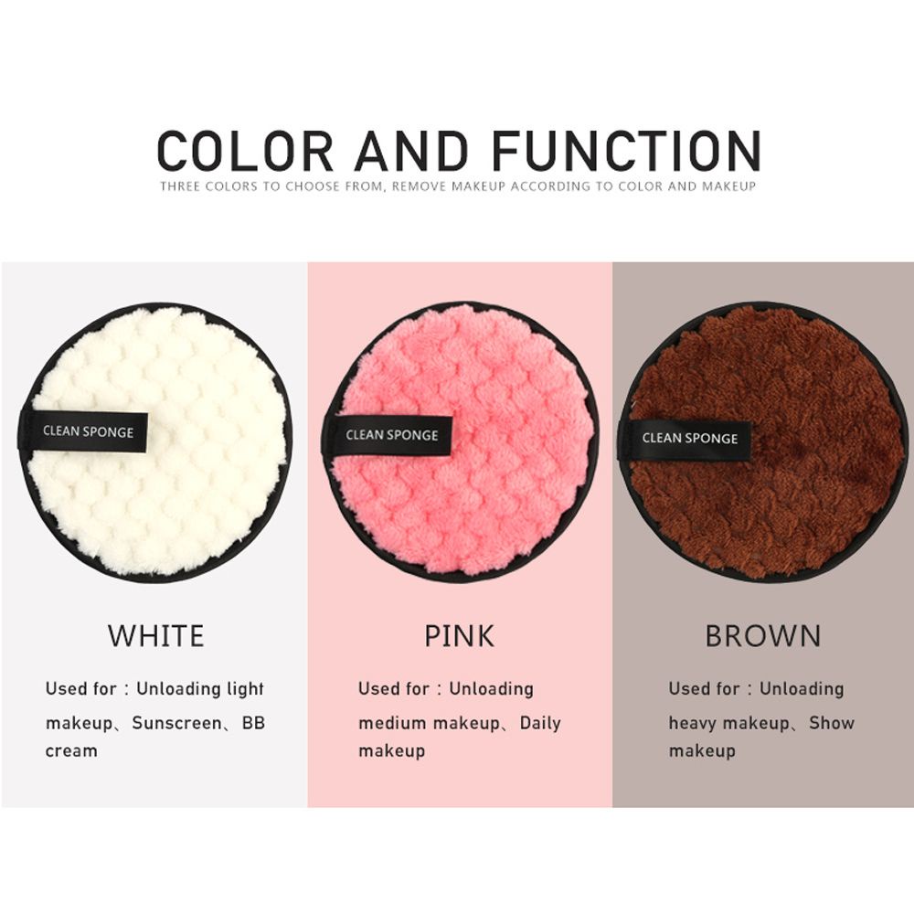 [Hàng mới về] Bông tẩy trang làm sạch da mặt bằng vải sợi nhỏ mềm mại có thể tái sử dụng nhiều màu tùy chọn cho nữ