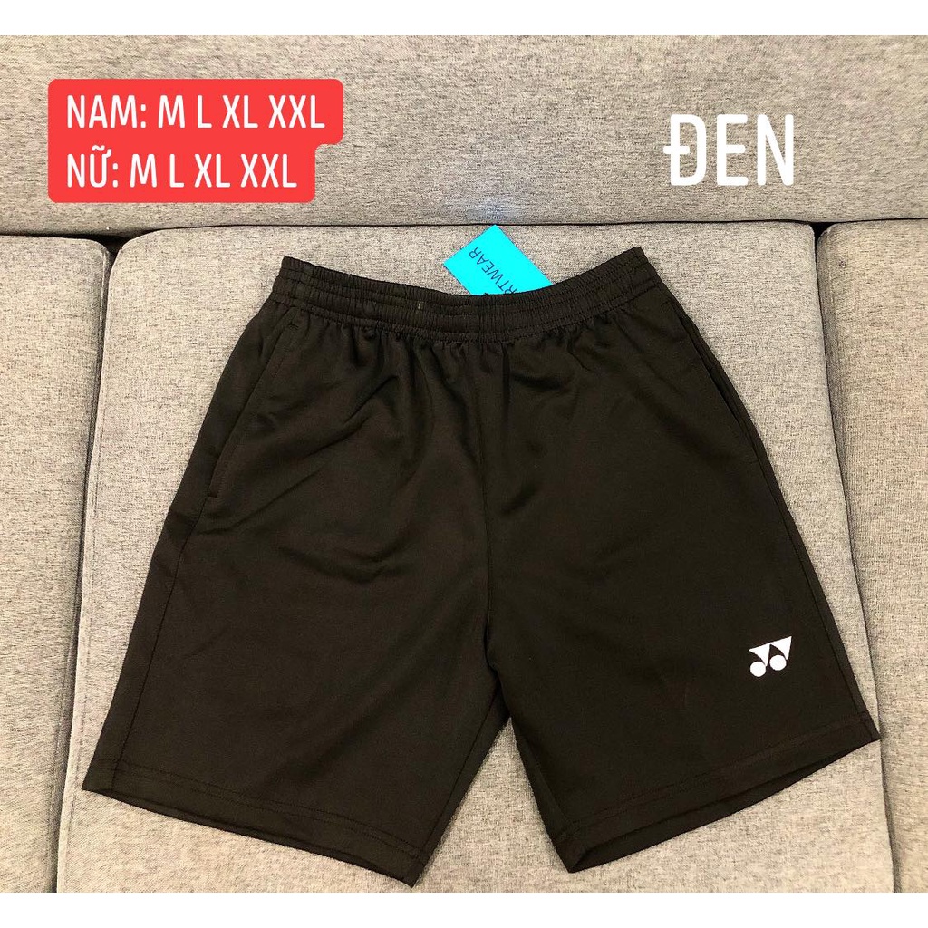 Quần Yonex màu ĐEN (LOGO THÊU)