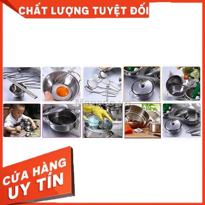 [XẢ KHO+FREE SHIP] Bộ đồ chơi xoong nồi inox cho bé học nấu ăn 40 chi tiết