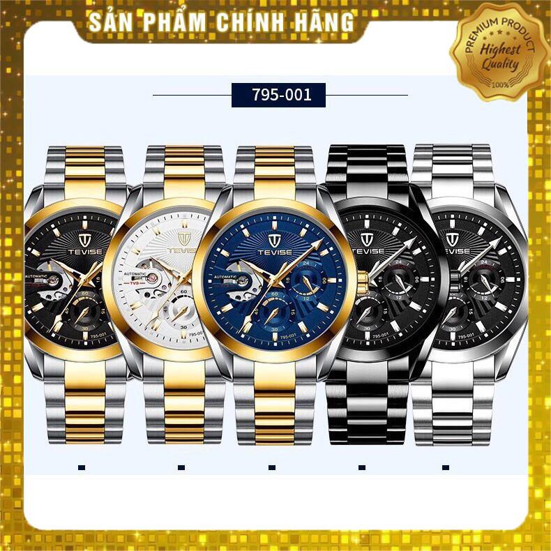 ĐỒNG HỒ AUTOMATIC TEVISE CHÍNH HÃNG NAM 795-001 DÂY INOX NGUYÊN KHỐI CAO CẤP