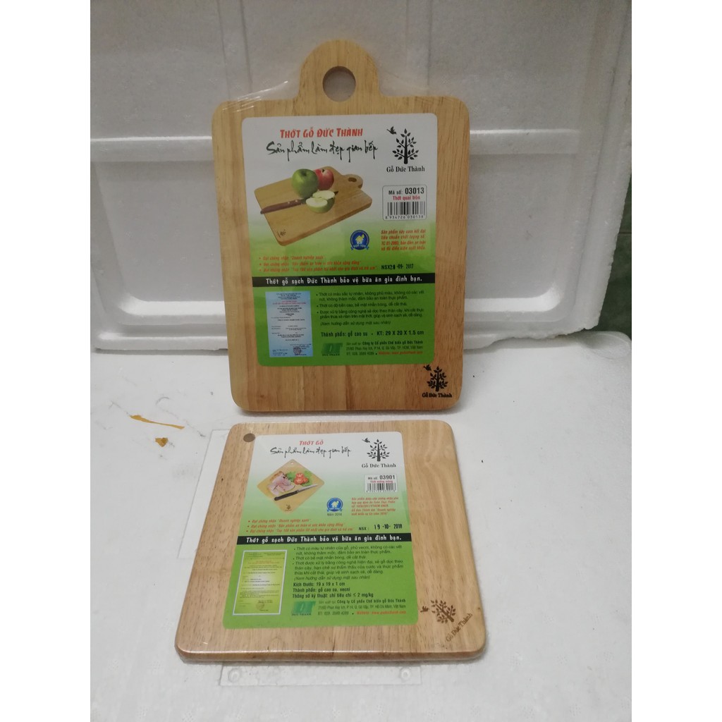 Thớt gỗ chữ nhật quai tròn