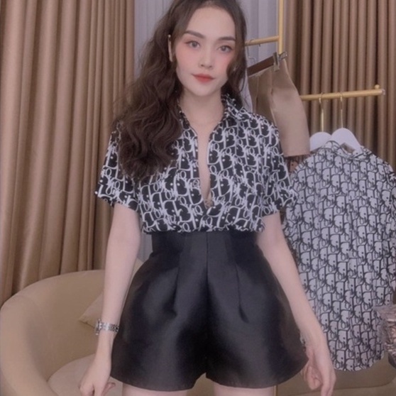 Quần short nữ ống rộng cạp cao - Quần đùi nữ style công sở lưng cao - CV0044 | steven.factory