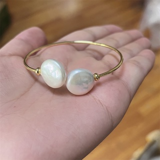 Vòng tay chuỗi hạt ngọc trai tự nhiên mạ vàng