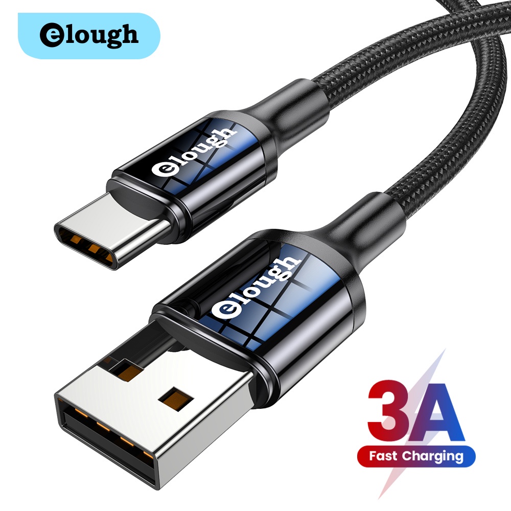 Cáp Elough USB Type C 3A Sạc Nhanh USB-C Type-C Cáp Điện Thoại Di Động Dây Sạc Dây Dữ Liệu