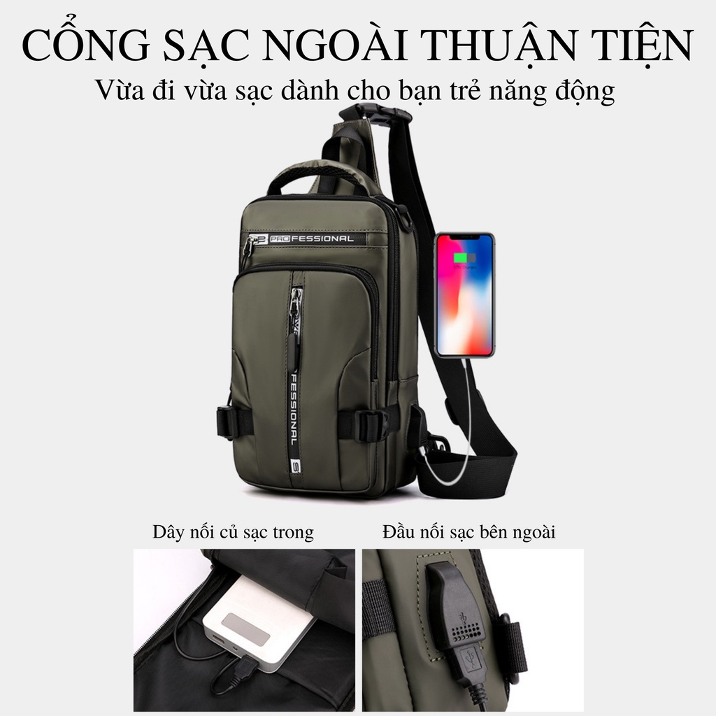 Túi đeo chéo nam đa năng chống nước bền bỉ,túi chéo nam thời trang phong cách hàn quốc | BigBuy360 - bigbuy360.vn