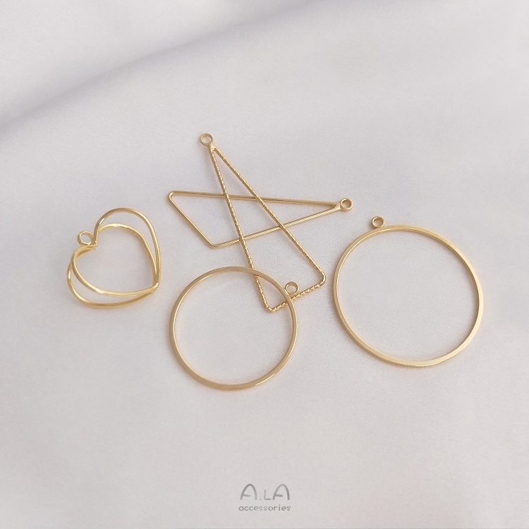 Bông Tai Mạ Vàng 14K Handmade Hình Tròn