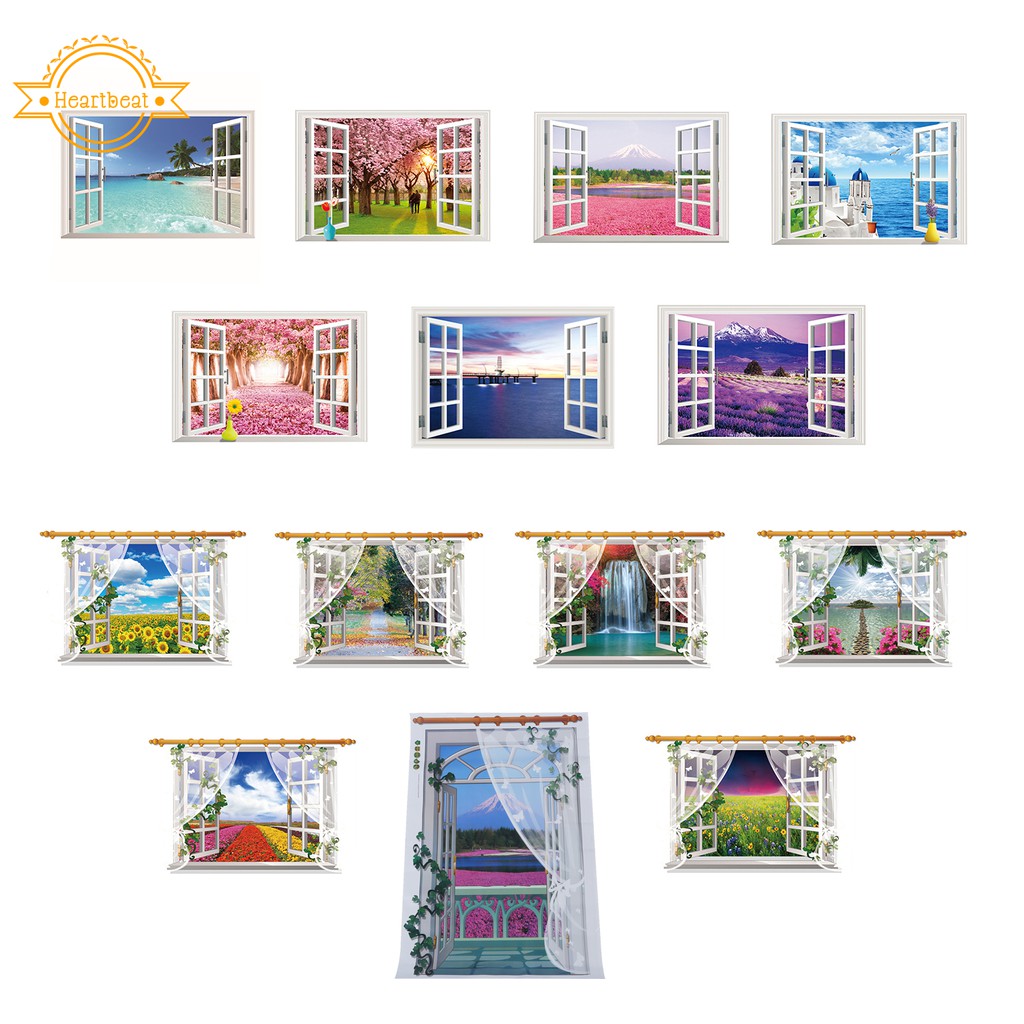 Miếng dán tường hình cửa sổ 3D