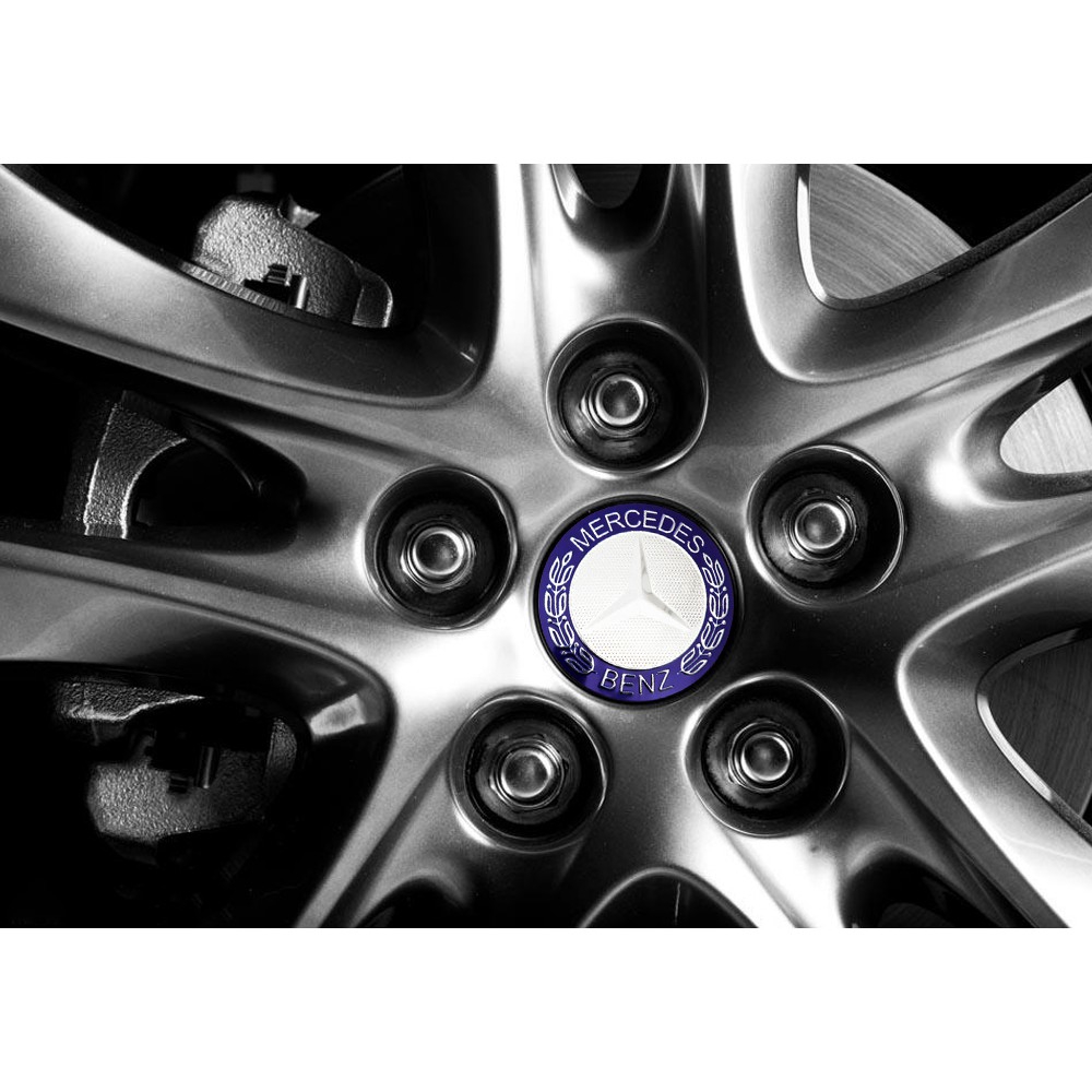 Bộ 4 miếng dán nắp trục trung tâm bánh xe 56mm thời trang dành cho Mercedes Benz AMG Brabus Apple Tree Lorinser