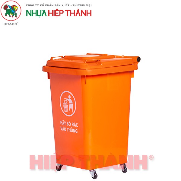 THÙNG RÁC CÔNG NGHIỆP NHỰA HIỆP THÀNH 90 LÍT -CÓ BÁNH XE ms: 503k-BX