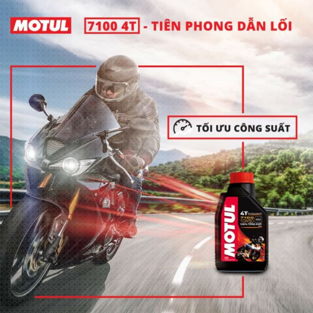 Nhớt Ester 100% tổng hợp Motul 7100 10W50 MA2 SN 4T (dầu xe máy toàn phần)