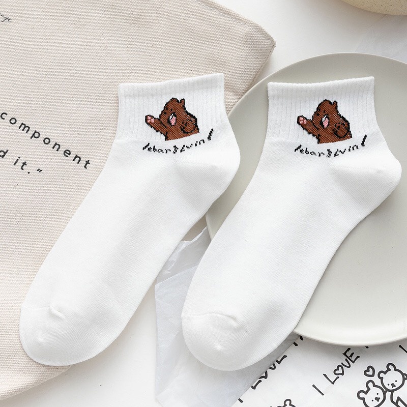 Tất nữ họa tiết hình con vật đáng yêu co dãn thấm hút mồ hôi