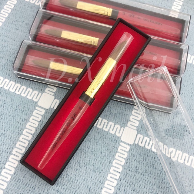 Cọ đắp bột cán trong loại xịn lông chuẩn 100% kolinksy dx số 12 14 16