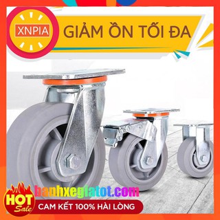 Bánh xe đẩy hàng - Giảm ồn tối đa - Cao su -TPR  100mm