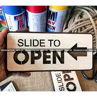 Bảng Slide to open gắn cửa