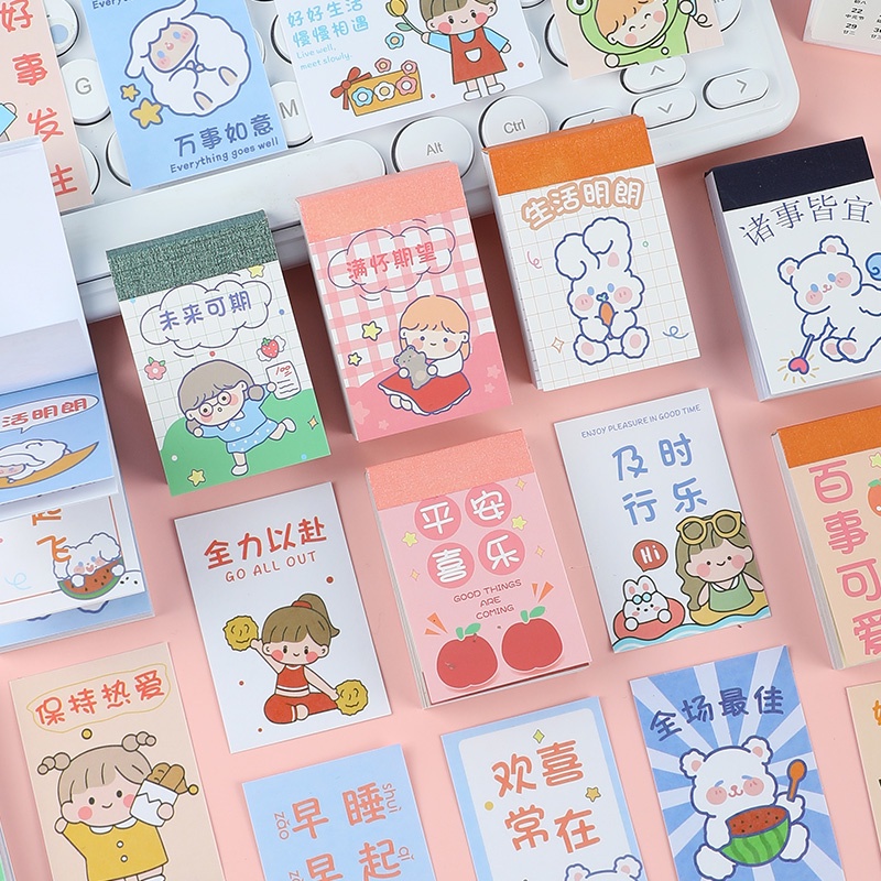 Bộ 50 miếng dán hoạt hình trang trí sổ tay