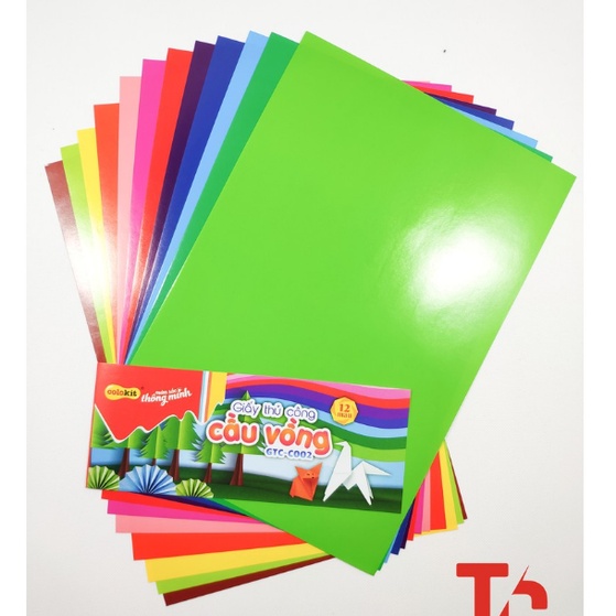 Giấy Thủ Công 12 Màu Colokit GTC-C002 ( 1 xấp 12 miếng )