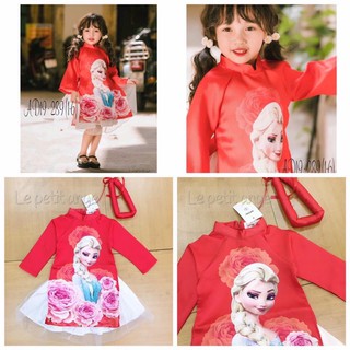 Áo dài cách tân Elsa bé gái, kèm mấn