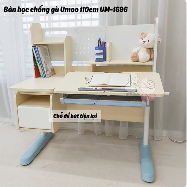 Bàn học thông minh cao cấp Umoo  UM-1696 chống gù,chống cận cho học sinh tặng kèm bọc ghế và giá để ipad