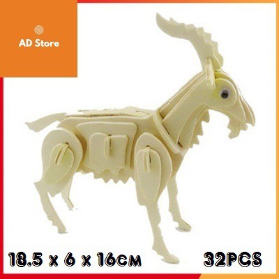 Đồ chơi lắp ghép gỗ 3D Combo mô hình động vật ngẫu nhiên