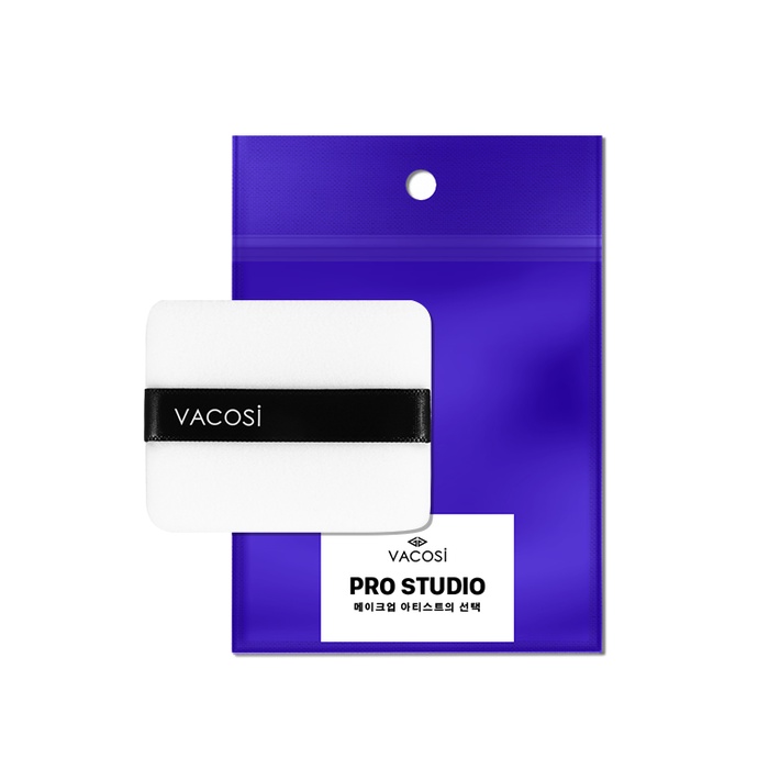 Bông phấn khô tròn PK02,PK03 /vuông PK01 Vacosi có quai / Bông dặm phấn bột, phấn phủ Vacosi