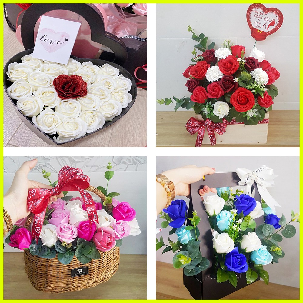 Hoa sáp giá sỉ - Giỏ hoa hồng sáp thơm - Hàng cao cấp giá sỉ thơm và bền hơn - Thích hợp làm quà tặng sinh nhật, tiệc
